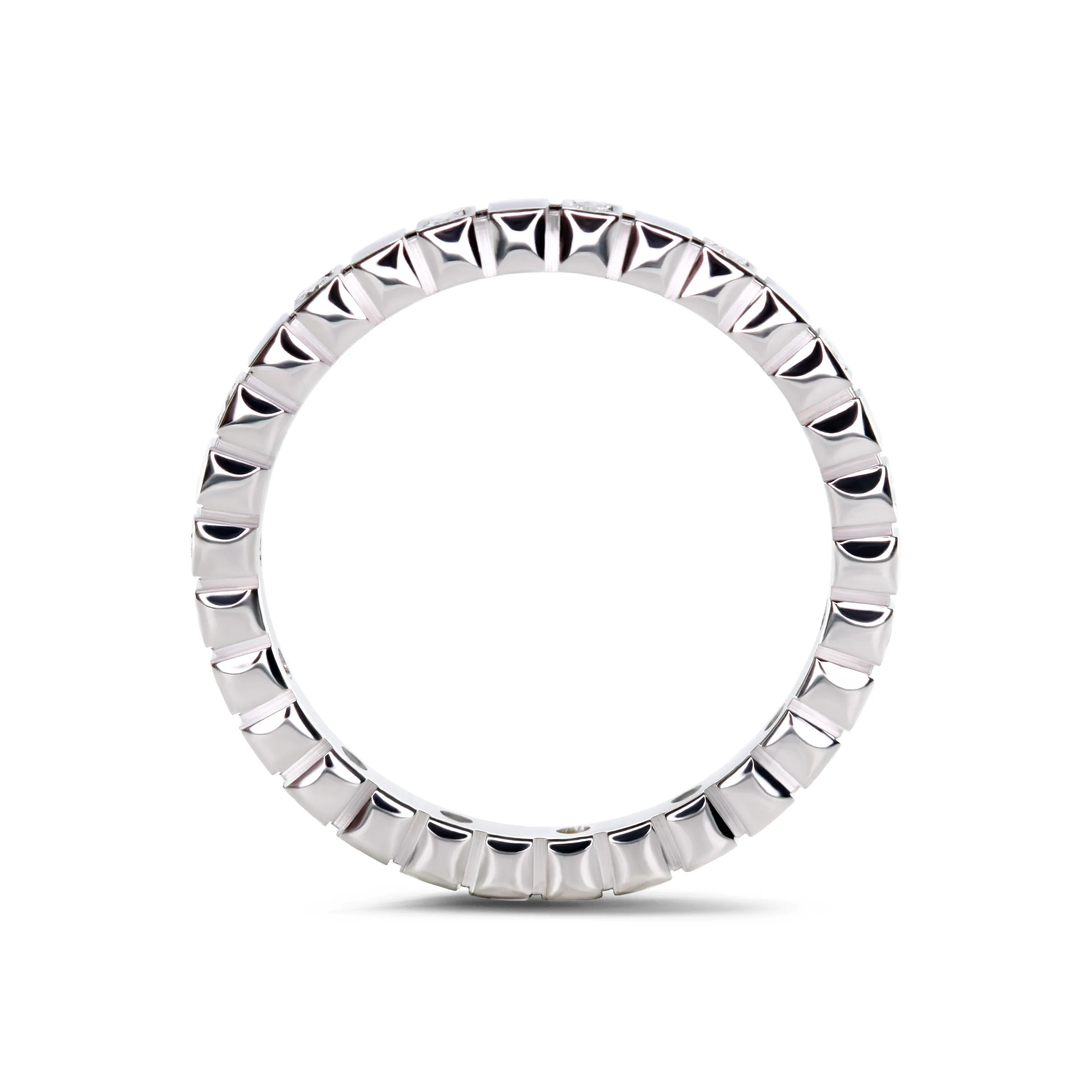 0.07 quilates anillo cuadros de diamantes de combinación en oro blanco 