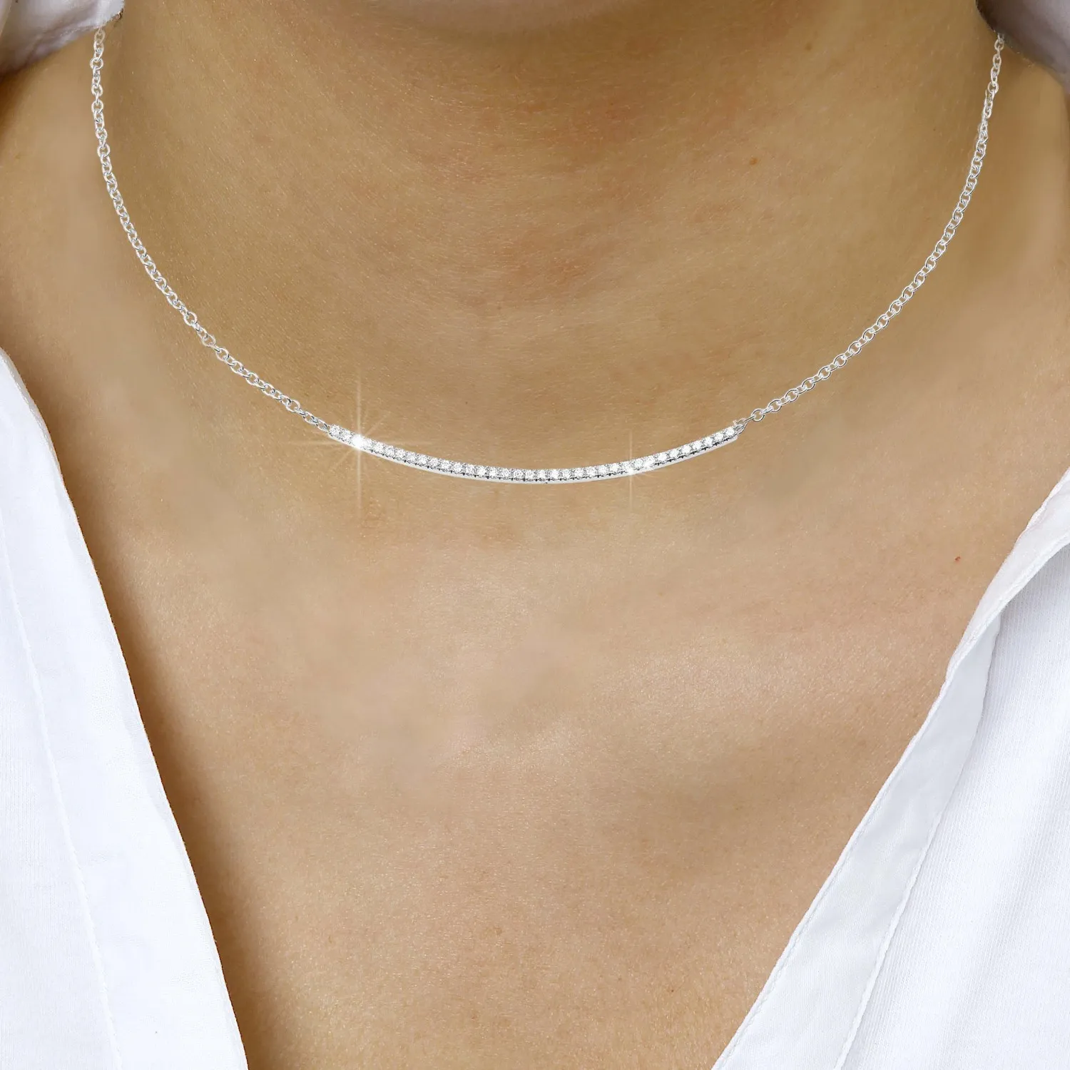 0.30 quilates gargantilla fina diamante en platino 