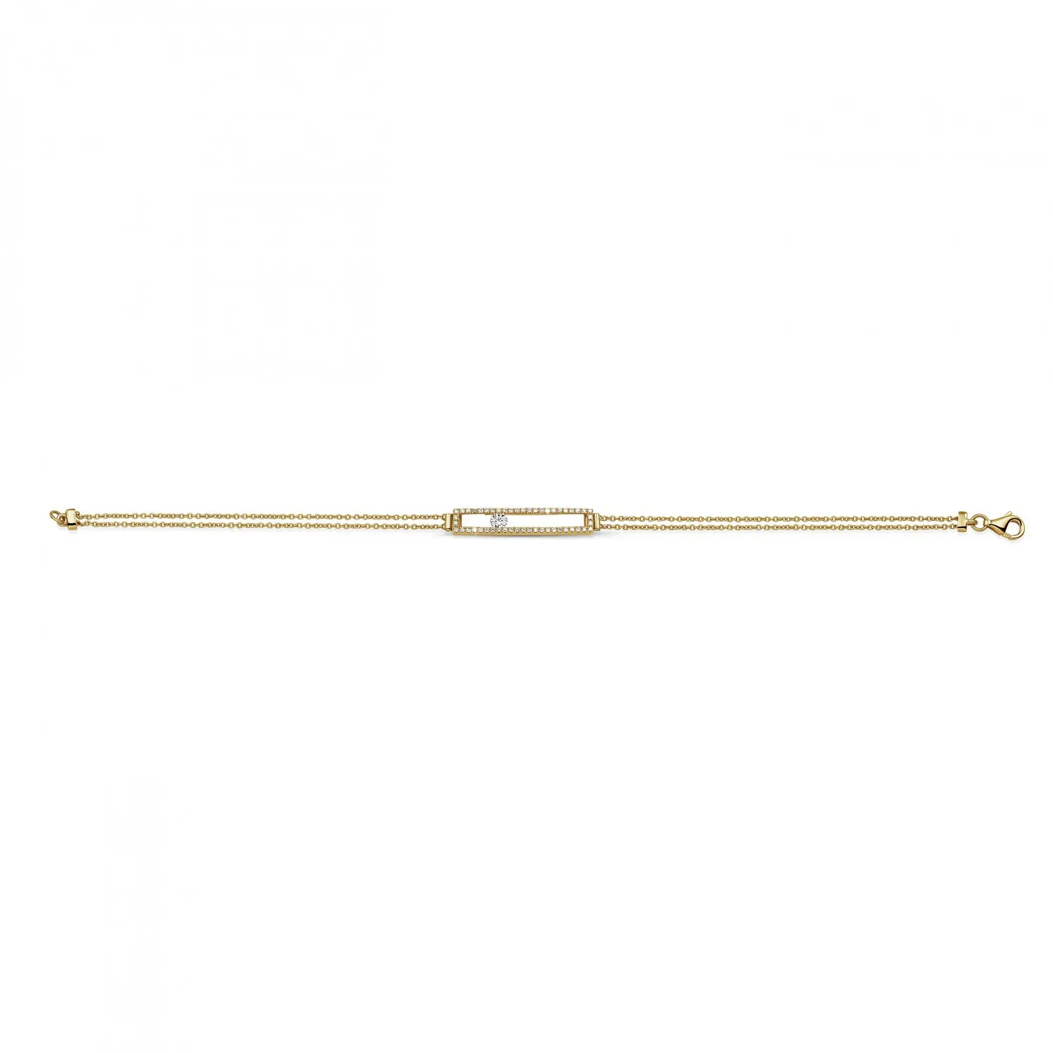 0.30 quilates pulsera en oro amarillo con un diamante redondo flotante 