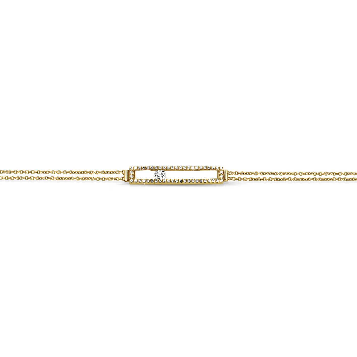 0.30 quilates pulsera en oro amarillo con un diamante redondo flotante 