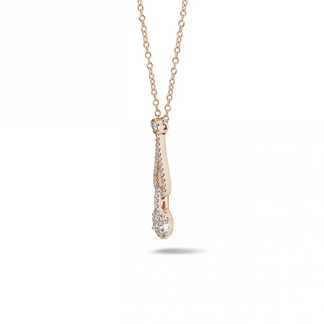 0.45 quilates gargantilla diamante en oro rojo 