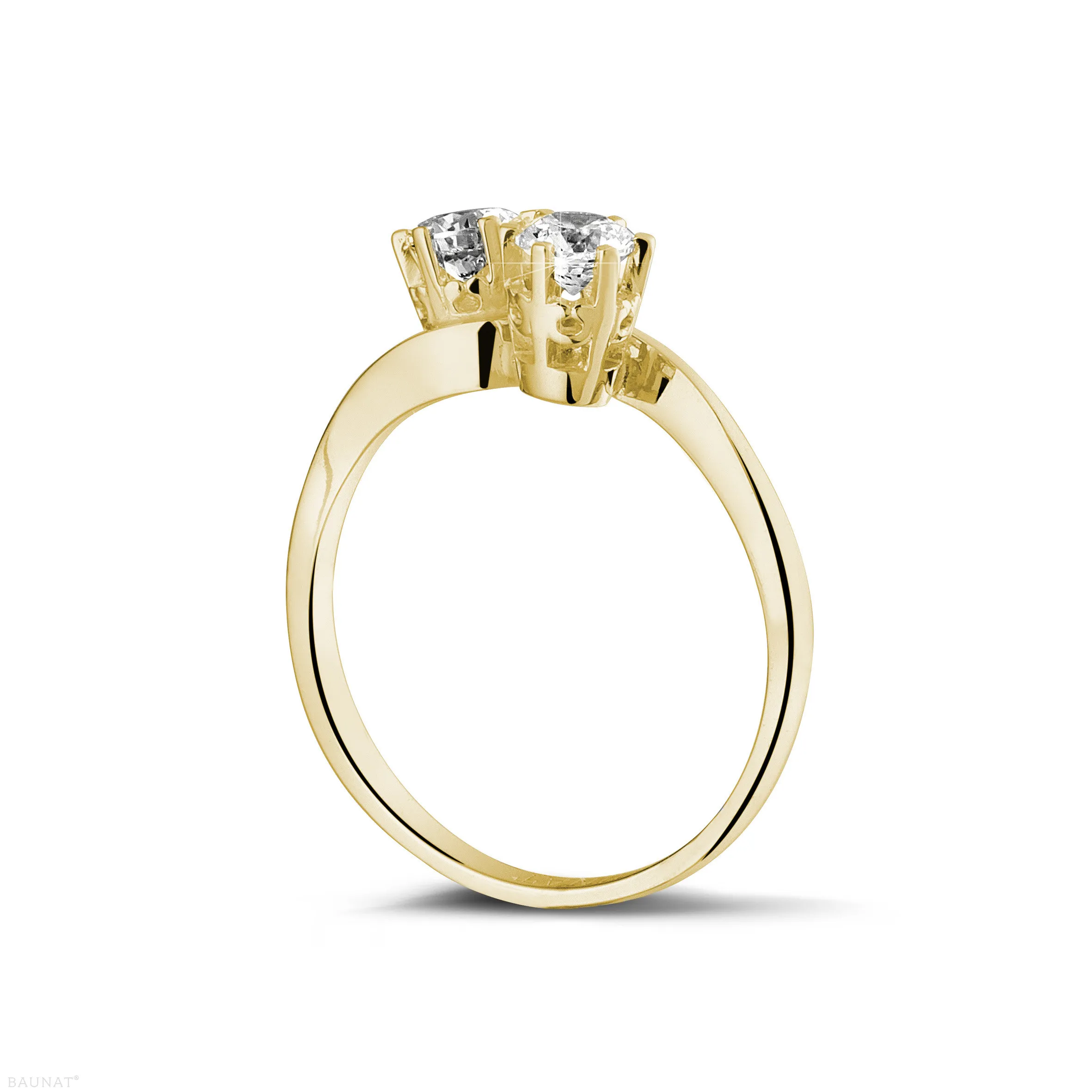 0.50 quilates anillo diamante Toi et Moi en oro amarillo 