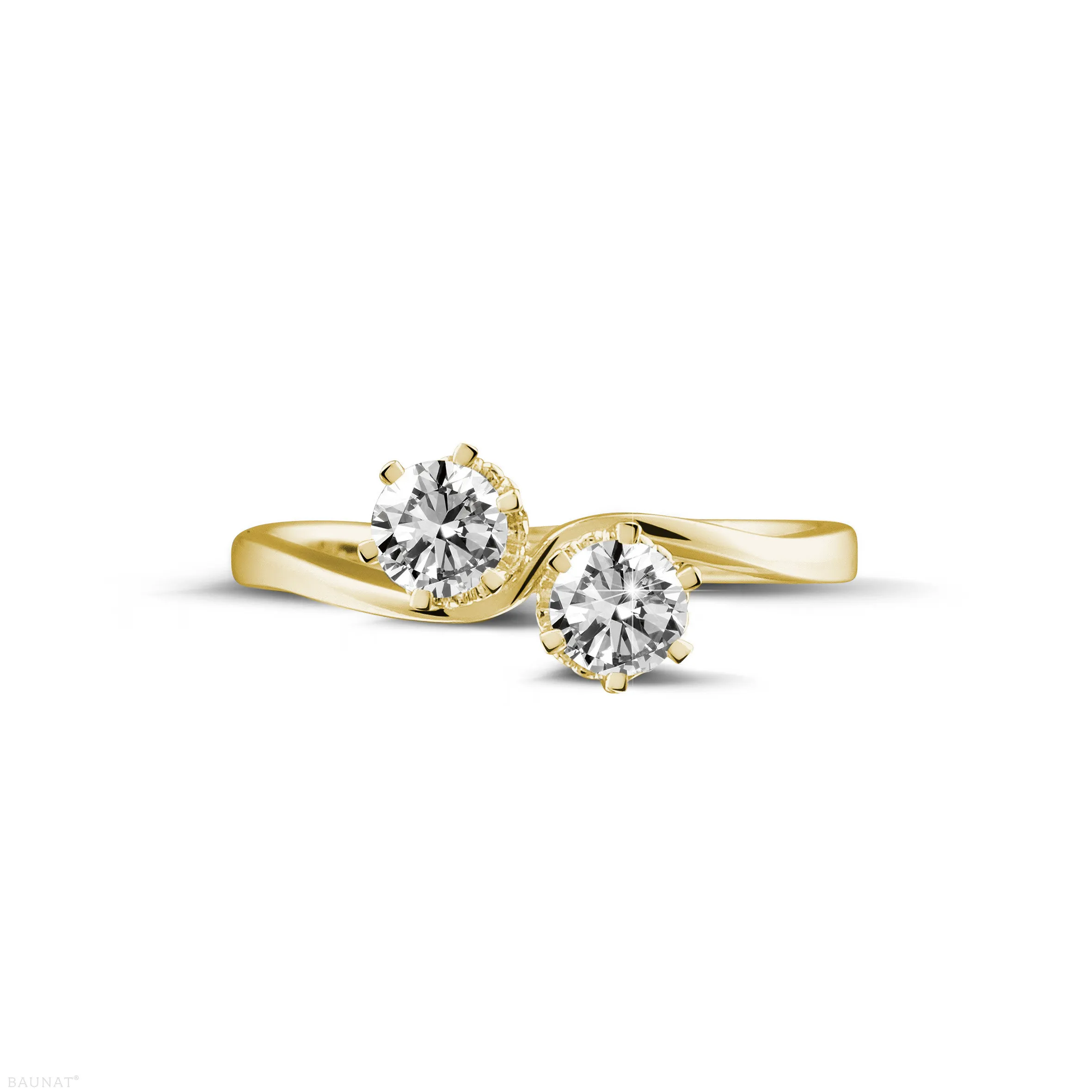 0.50 quilates anillo diamante Toi et Moi en oro amarillo 