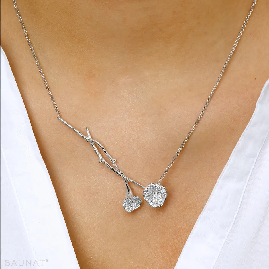 0.73 quilates gargantilla diamante diseño en platino 