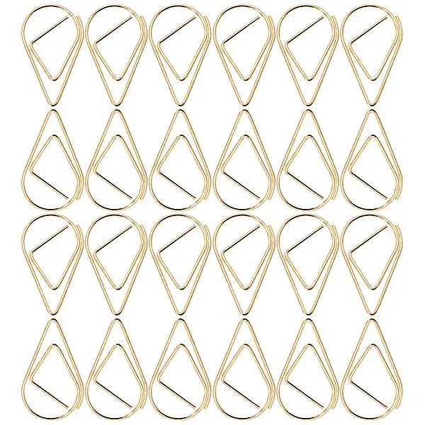 100pcs Paper Clips Drop Shaped Paper Clips Creative Paper Clips Document Paper Clips