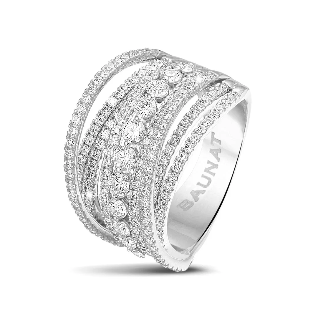 1.60 quilates anillo en oro blanco con diamantes redondos 