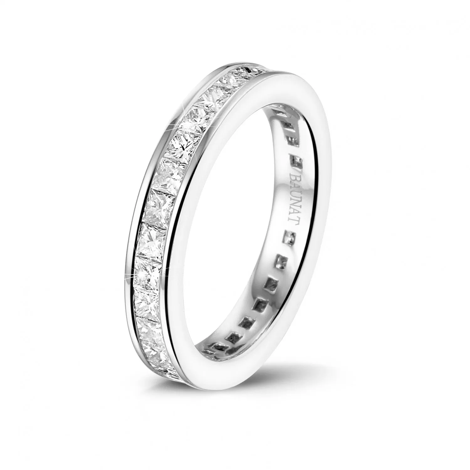 1.75 quilates alianza (banda completa) en oro blanco con diamantes talla princesa 