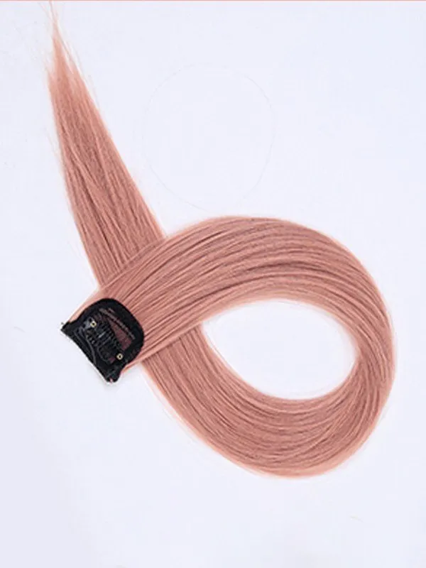 2 extensiones de cabello con clip recto y largo.