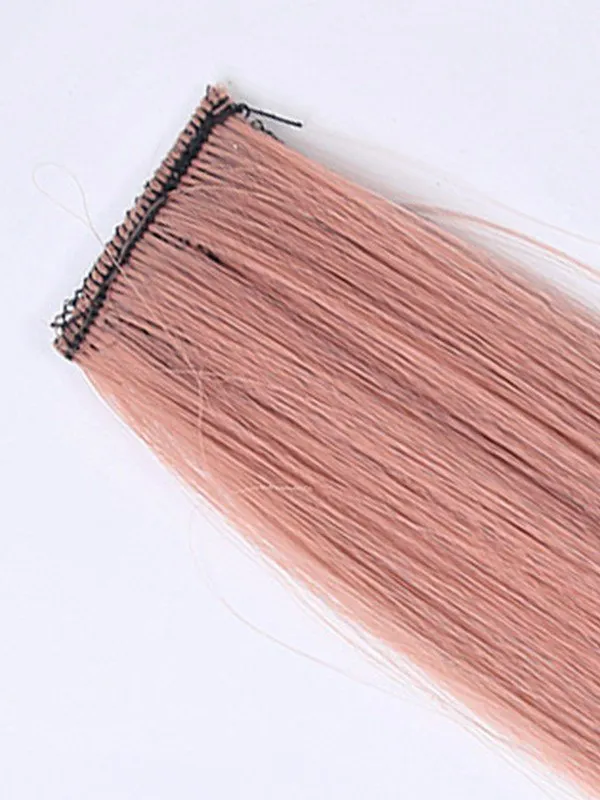 2 extensiones de cabello con clip recto y largo.