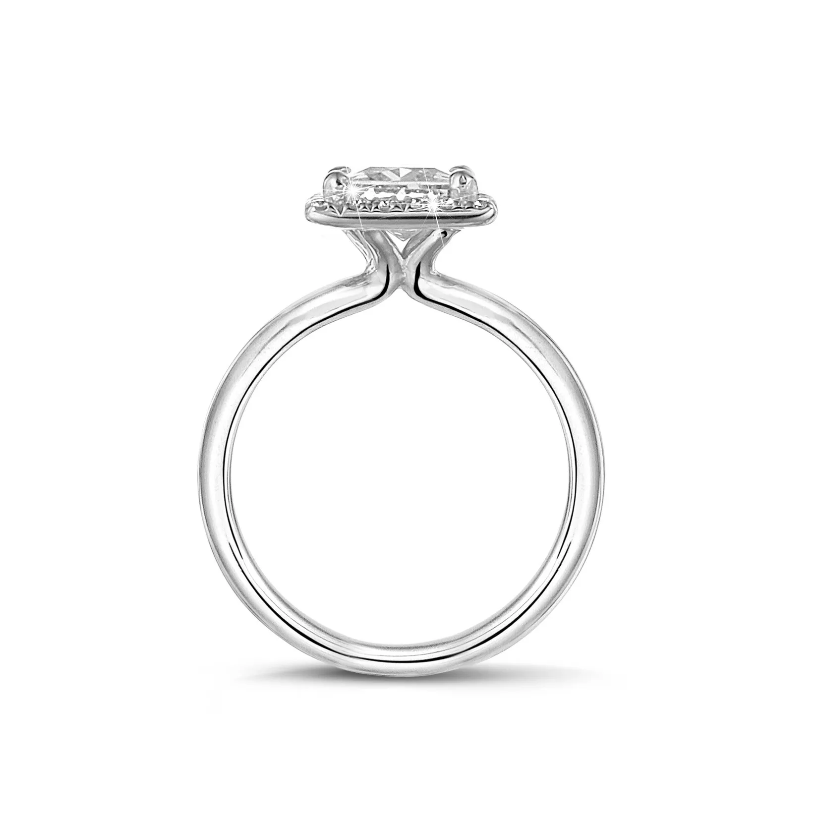 2.00 quilateshalo anillo solitario diamante princesa en oro blanco con diamantes redondos 