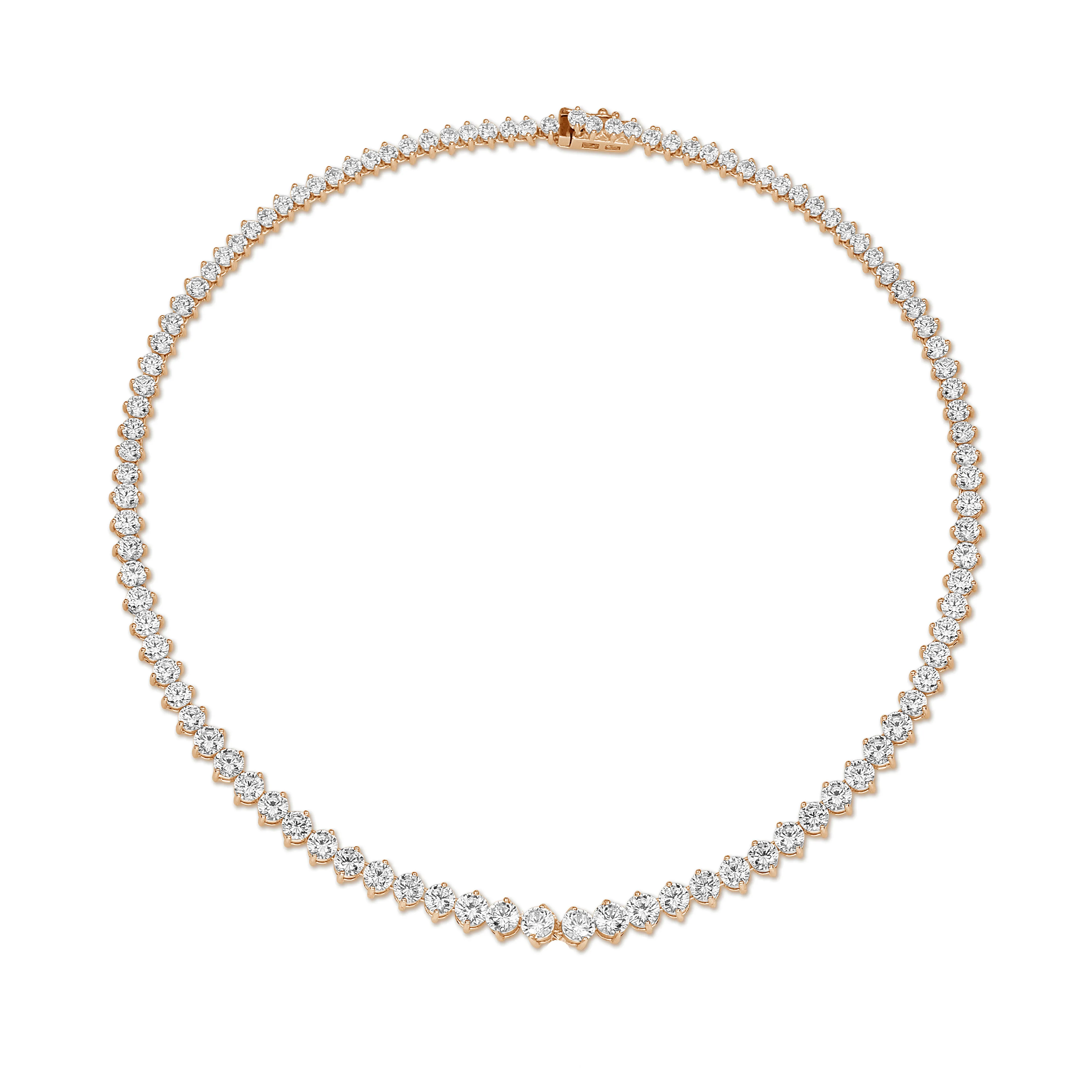 20.10 quilates gargantilla degradé de diamantes en oro rojo 