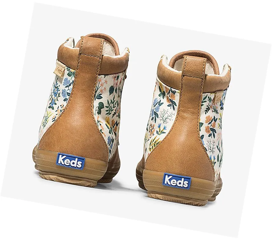 2024 Botas con Cordones Keds x Rifle Paper Co. Scout Boot Cuero Wildflower w/ Thinsulate Mujer Beige gran sacrificio – Bot