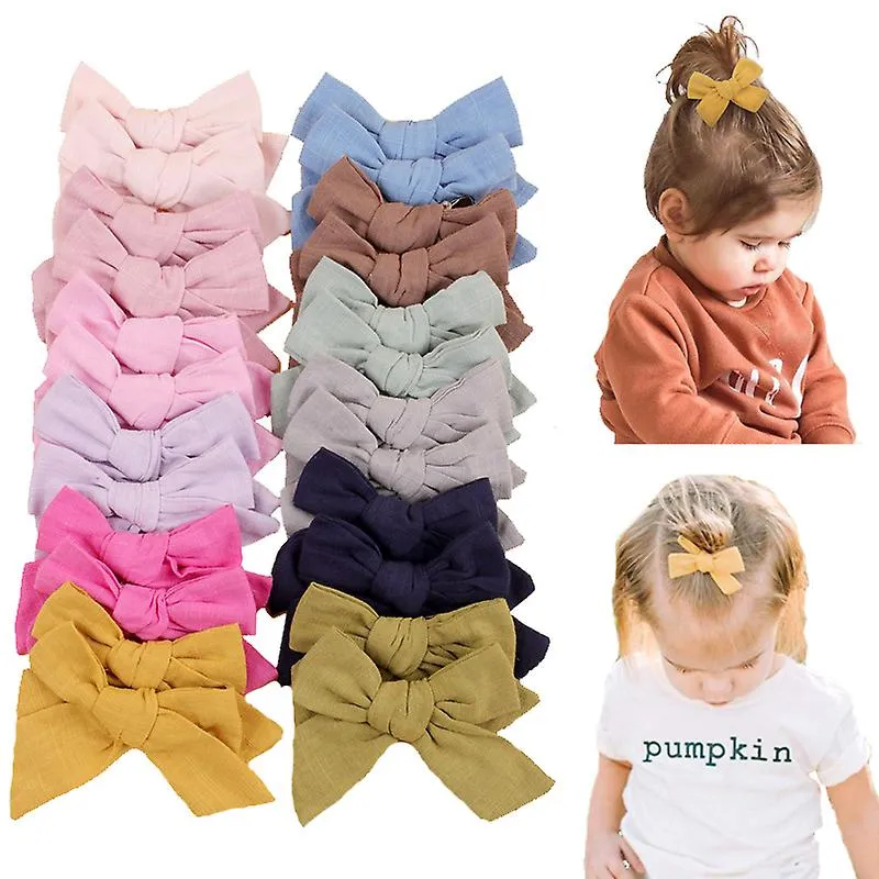 24 piezas de lazos para bebés niñas, lazos de cabello antideslizantes de 3,5 pulgadas para bebés, niños pequeños y niños