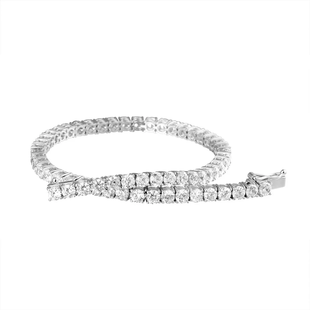 6.60 quilates pulsera rivièra diamante en oro blanco 
