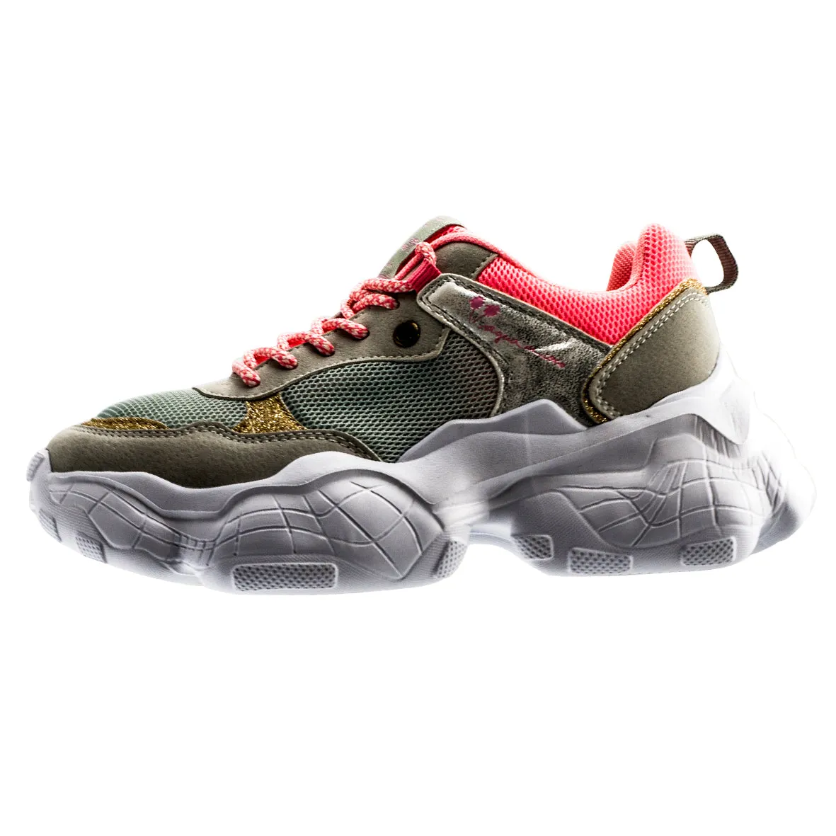 Agua de Coco Zapatillas C/Cordón Gris Rosa Mujer Casual