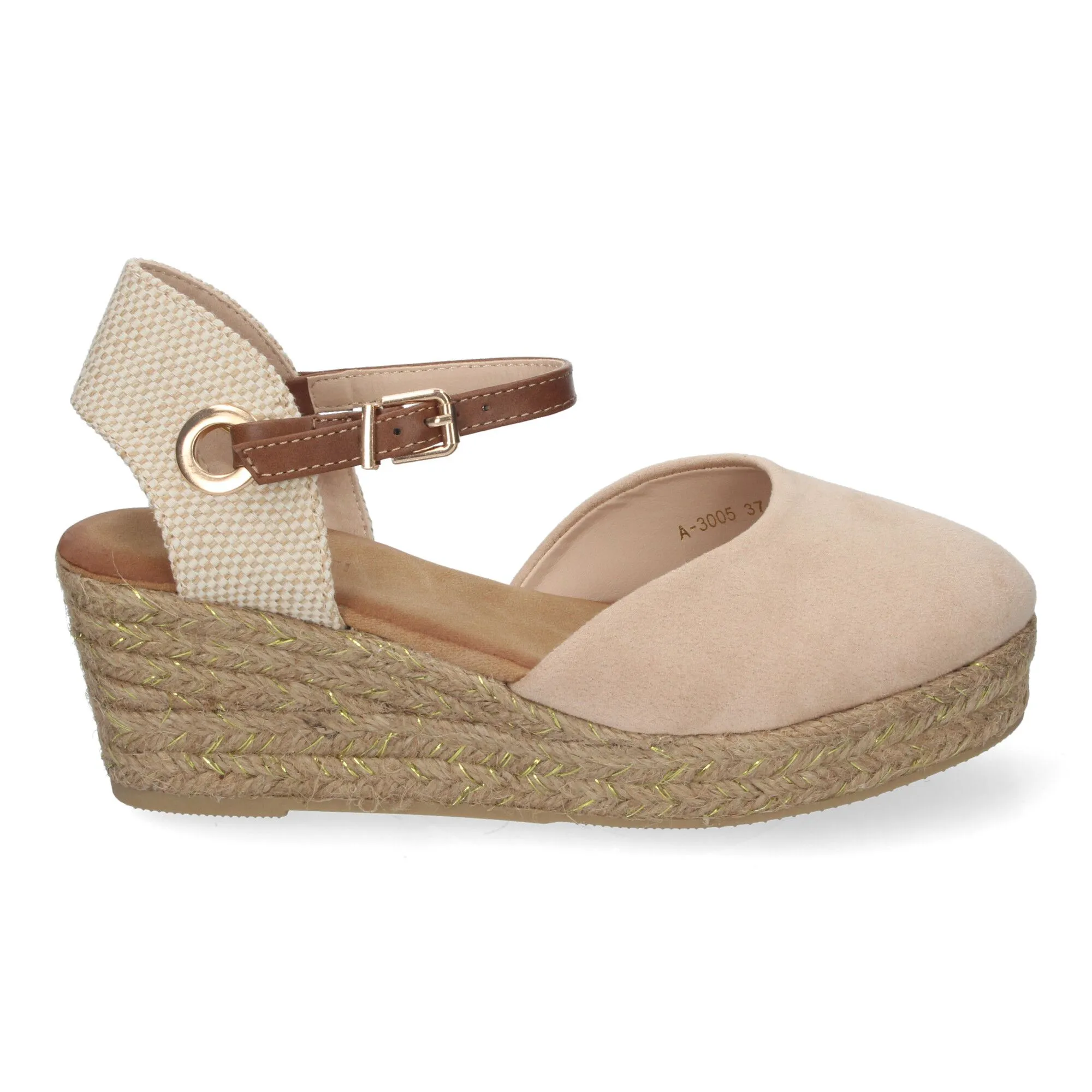 ALPARGATAS DE CUñA EN YUTE COMODA MUJER COLOR BEIGE A3005