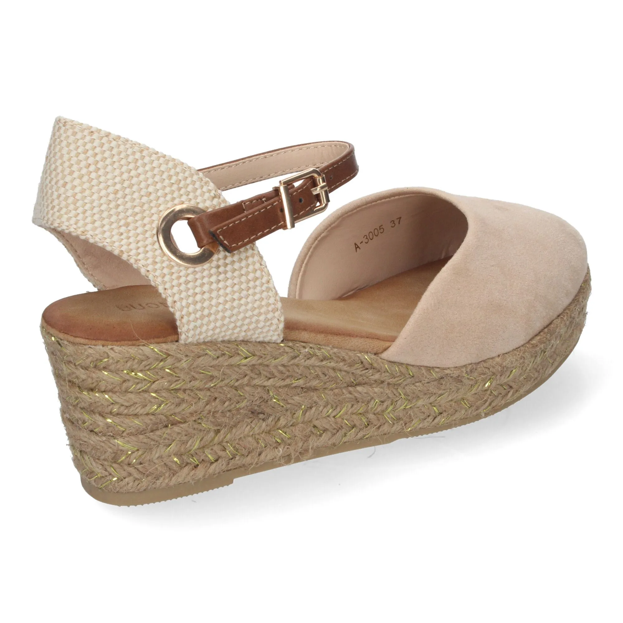 ALPARGATAS DE CUñA EN YUTE COMODA MUJER COLOR BEIGE A3005
