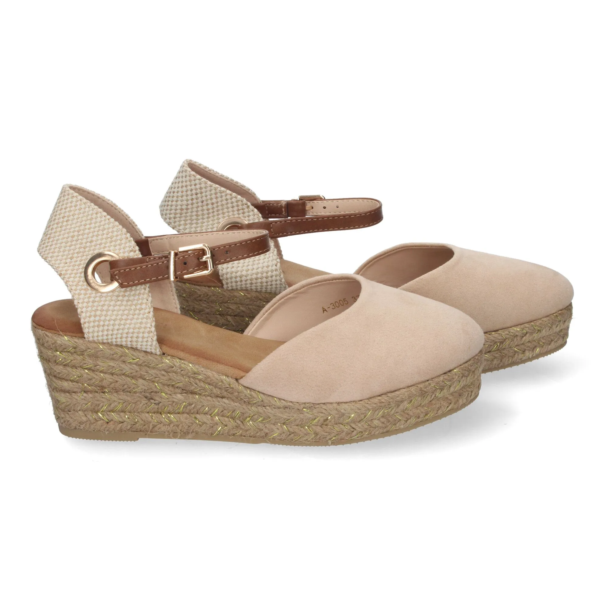 ALPARGATAS DE CUñA EN YUTE COMODA MUJER COLOR BEIGE A3005