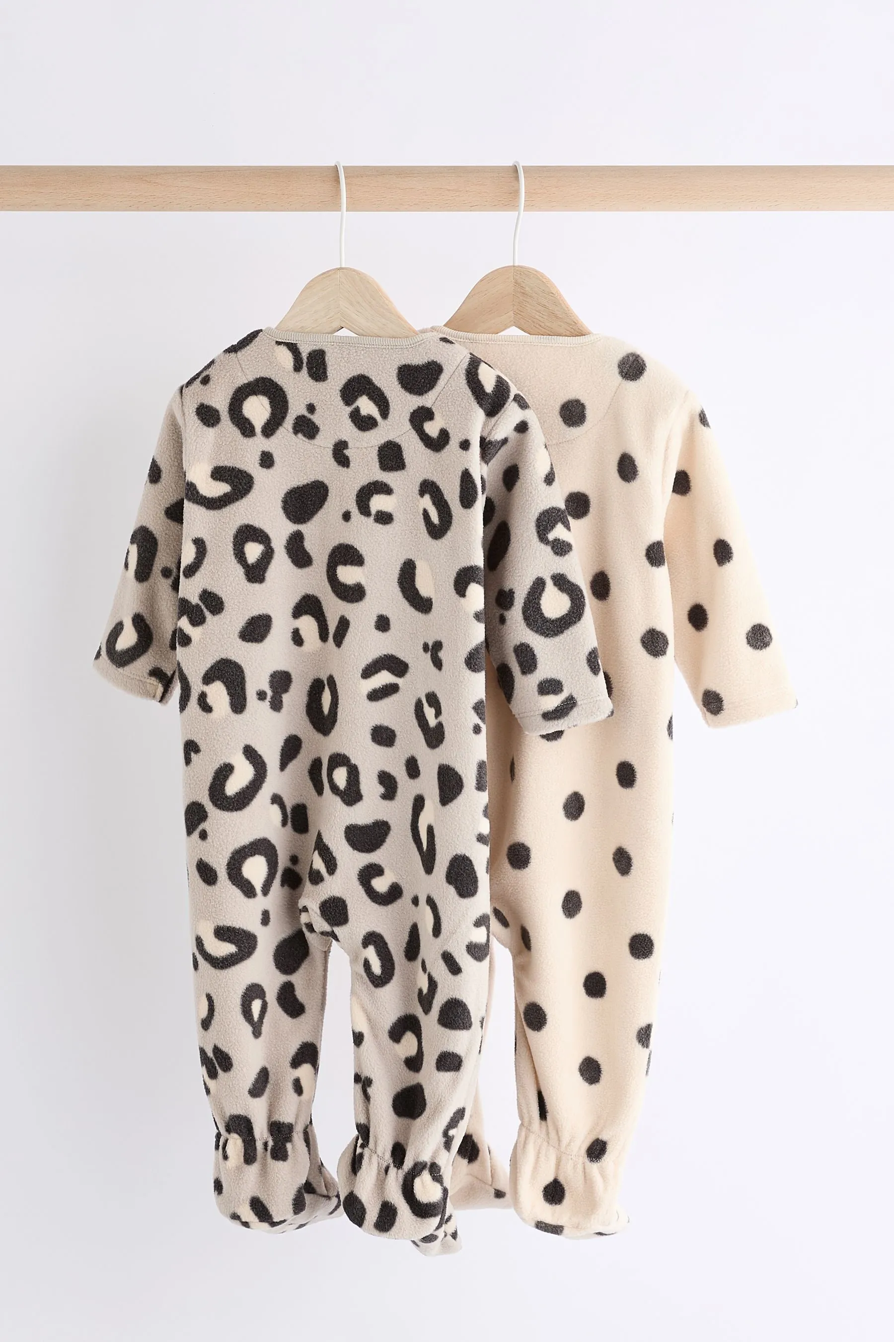 ANIMAL NEUTRO  BABY MICROFLEECE SLEEPSUITS 2 PACK