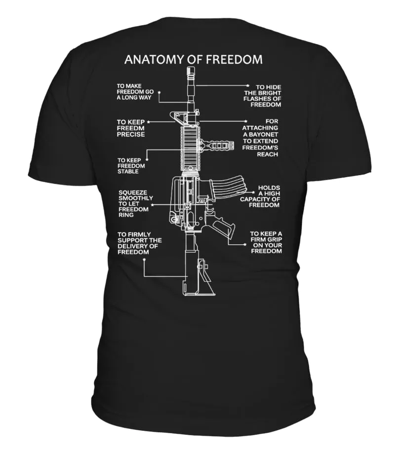 AR15 ANATOMY OF FREEDOM PROGUN TSHIRT CAMISETA CUELLO EN V UNISEX