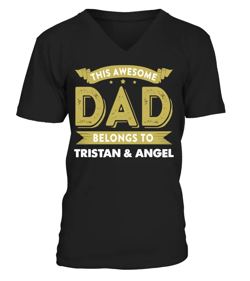 AWESOME DAD CUSTOM SHIRT FATHER'S DAY Camiseta cuello en V Unisex