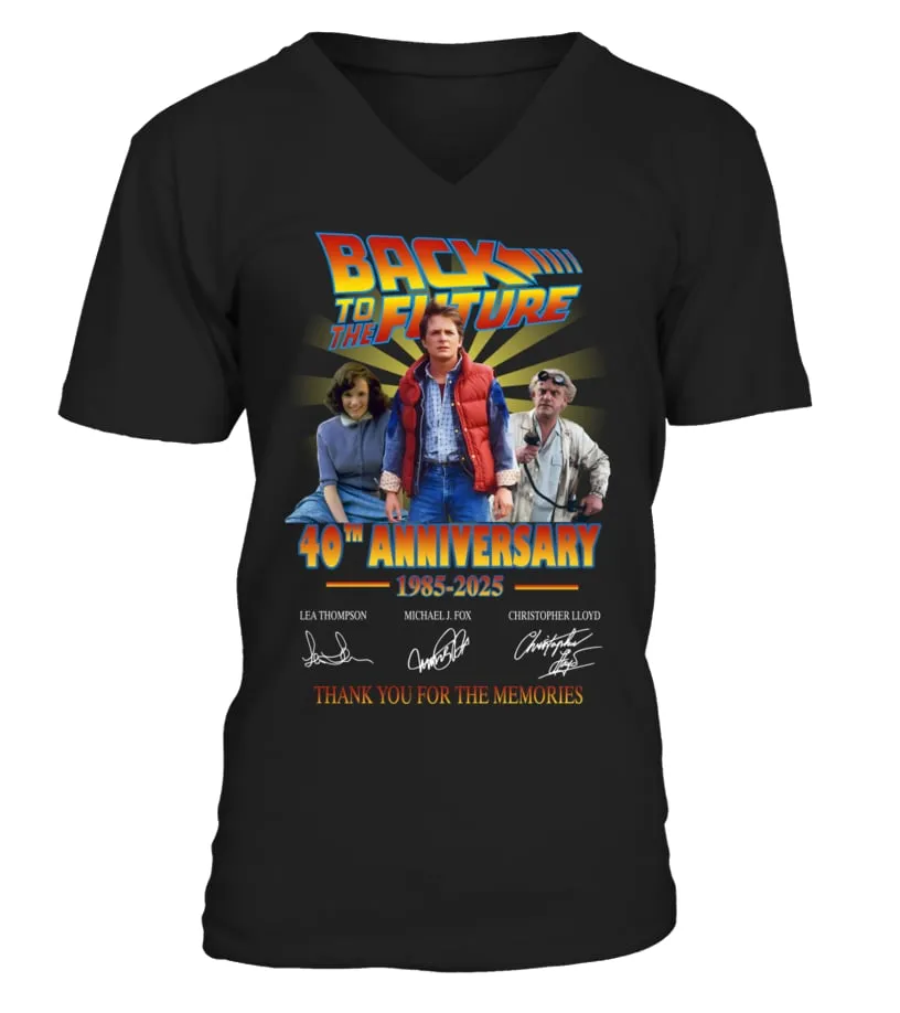 Back To The Future (1985) BK 002 40th Anniversary Camiseta cuello en V Unisex