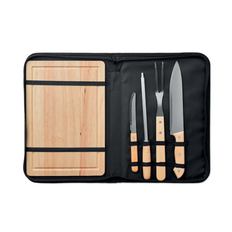 Barbacoa personalizado con 4 utensilios de acero inoxidable Grille