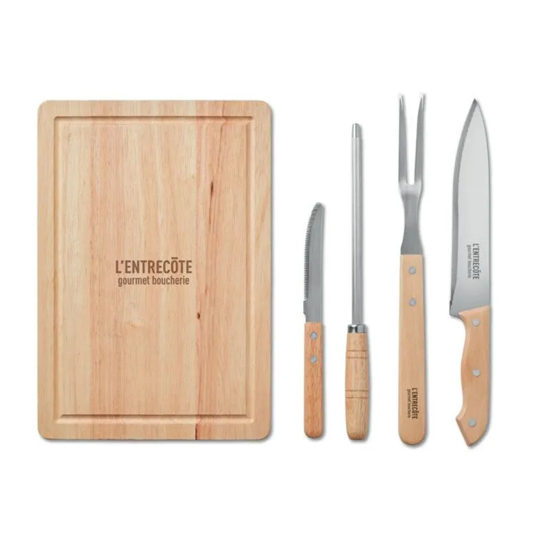 Barbacoa personalizado con 4 utensilios de acero inoxidable Grille