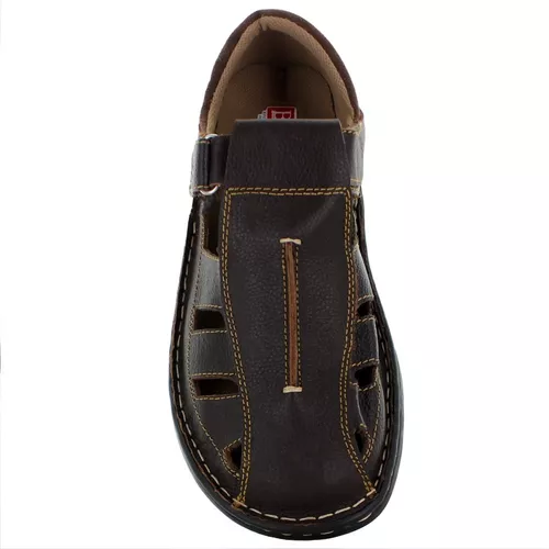 Bayamo Huarache Velcro Piel Cafe Hombre 29091