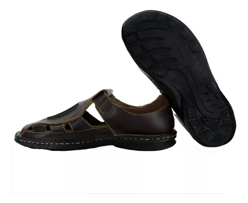 Bayamo Huarache Velcro Piel Cafe Hombre 29091
