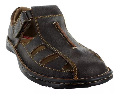 Bayamo Huarache Velcro Piel Cafe Hombre 29091