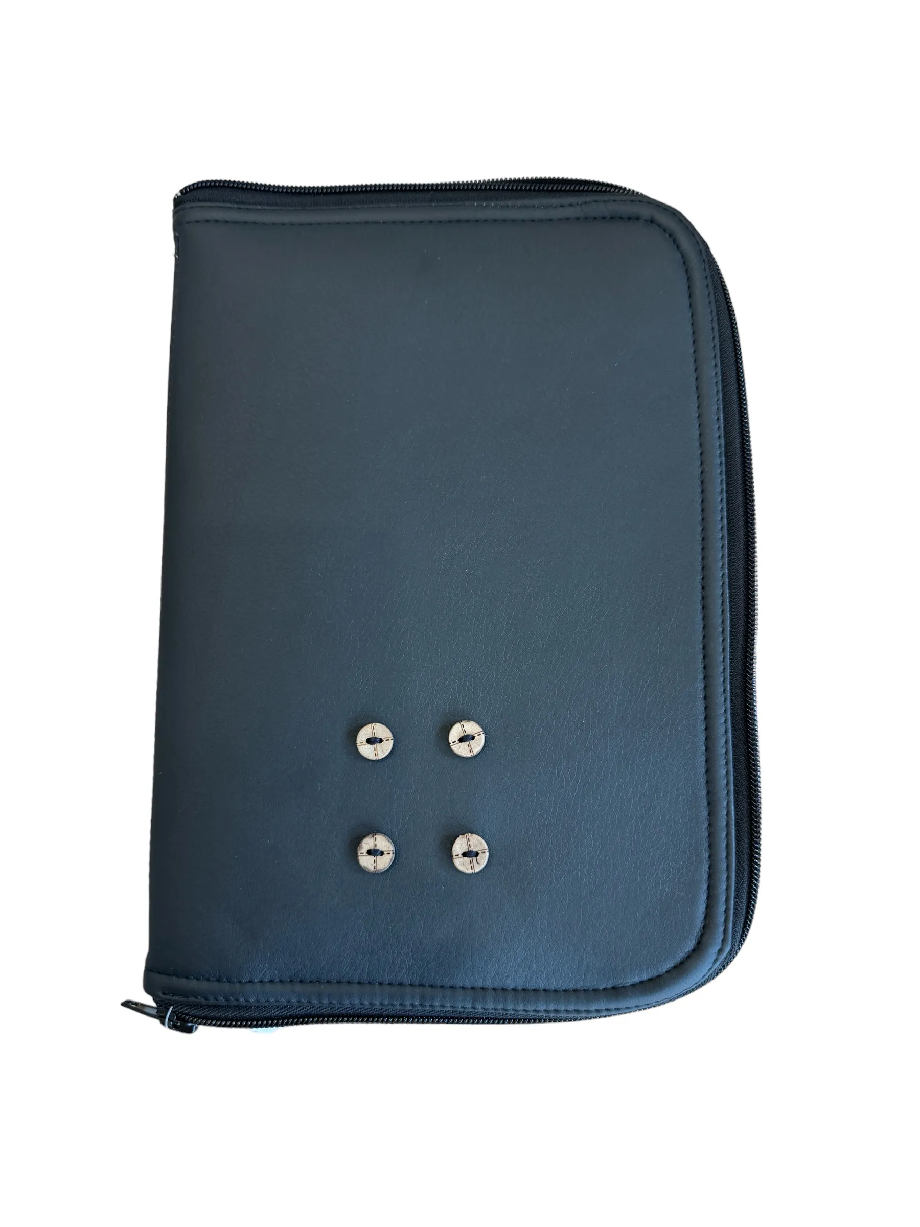 Black leatherette document holder
