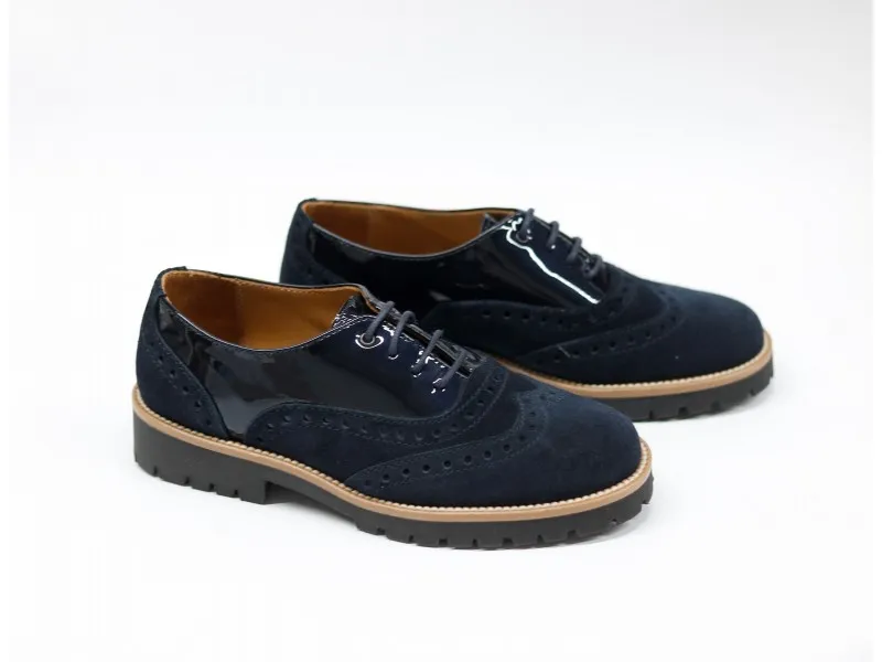BLUCHER COMBINADO 20364 BEBERLIS EN COLOR MARINO
