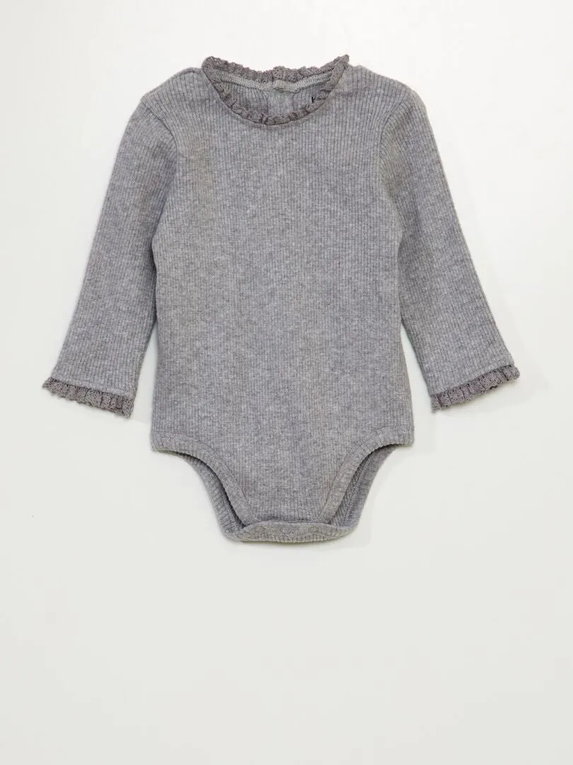 BODY DE TEJIDO DE CANALé  GRIS