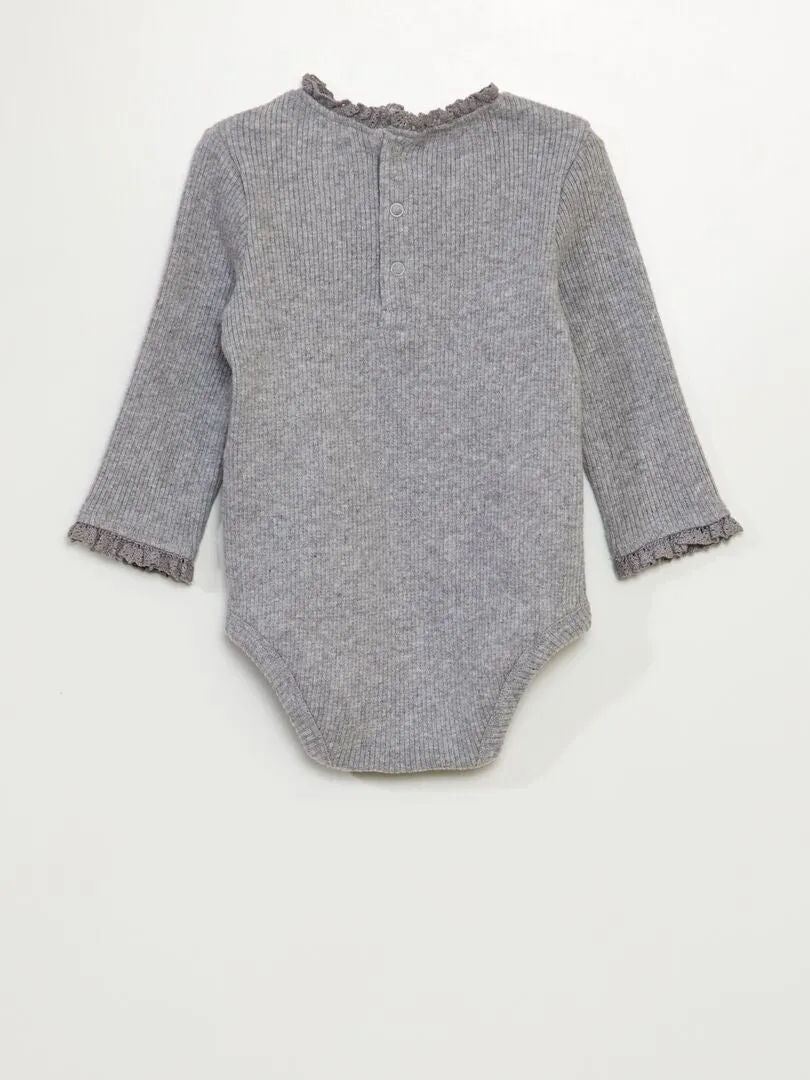BODY DE TEJIDO DE CANALé  GRIS