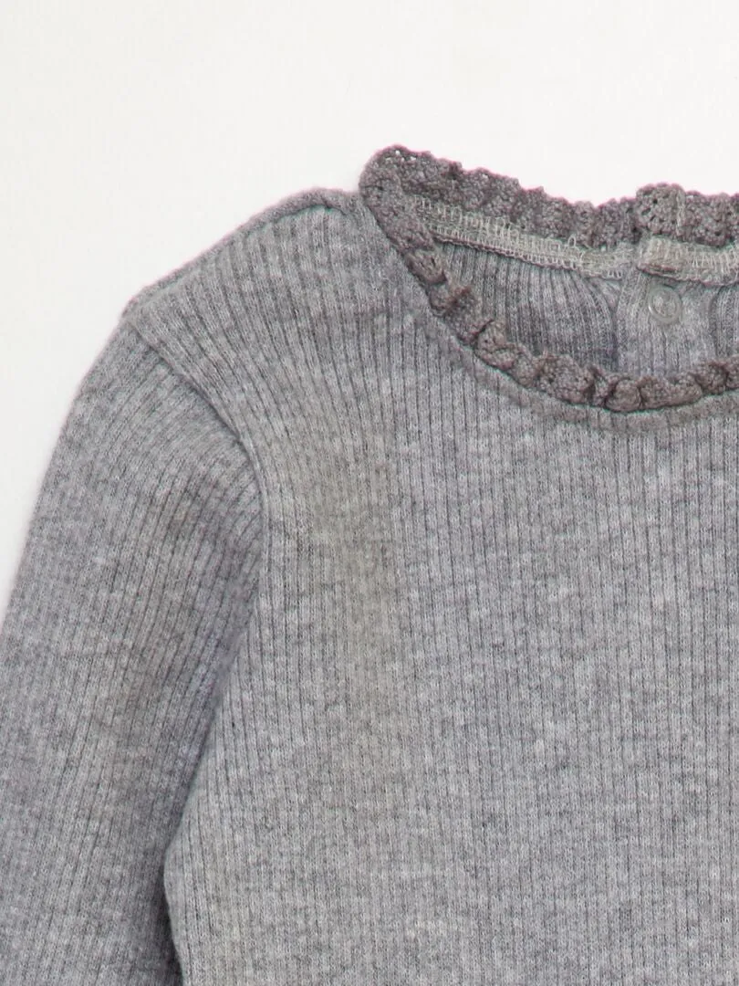 BODY DE TEJIDO DE CANALé  GRIS