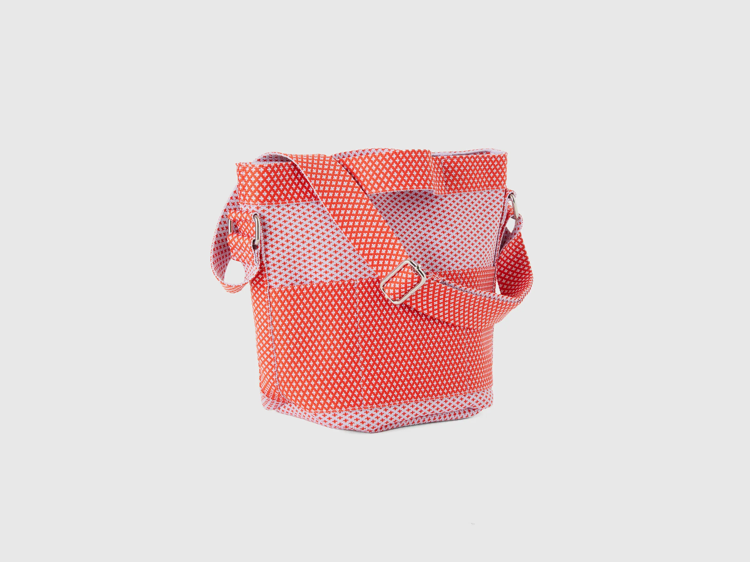 Bolso tipo saco rojo y rosa