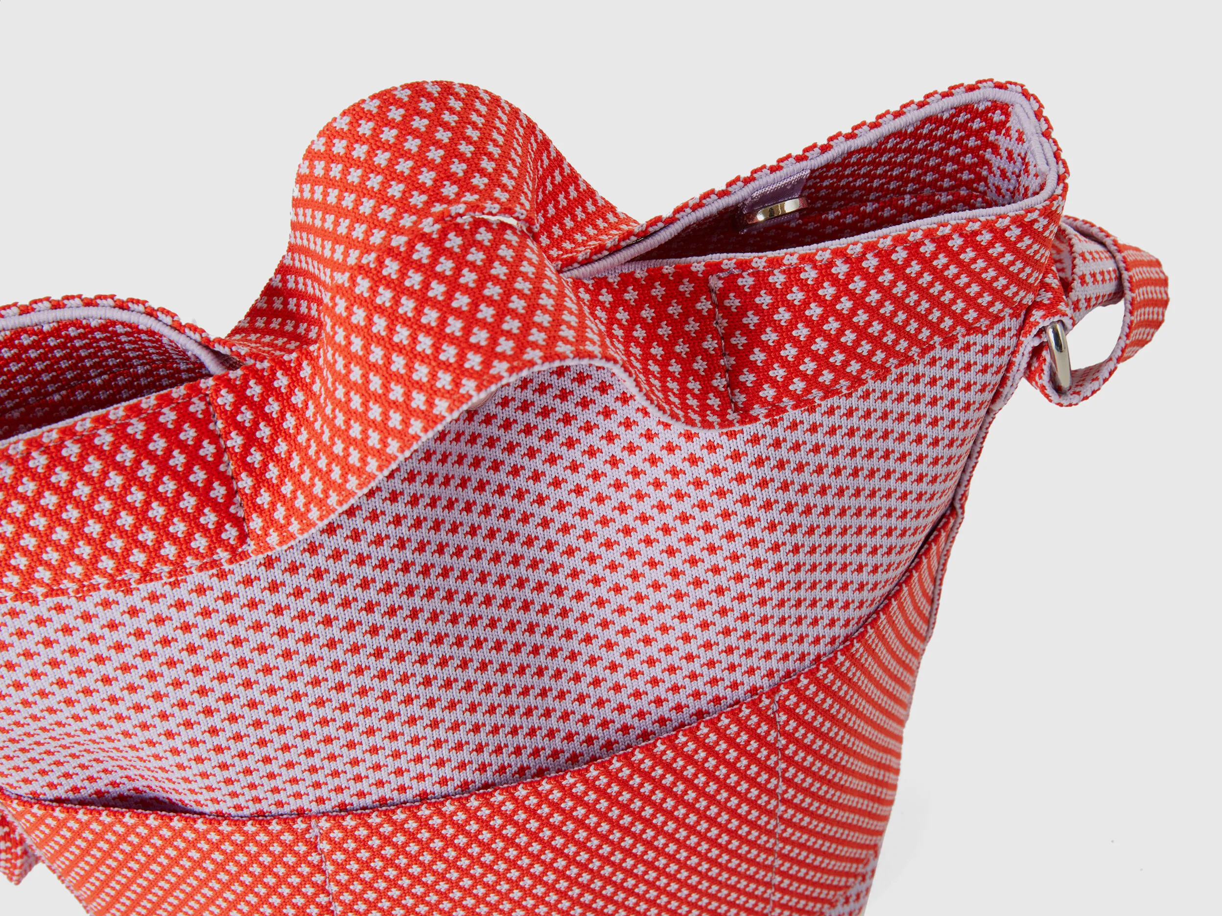 Bolso tipo saco rojo y rosa