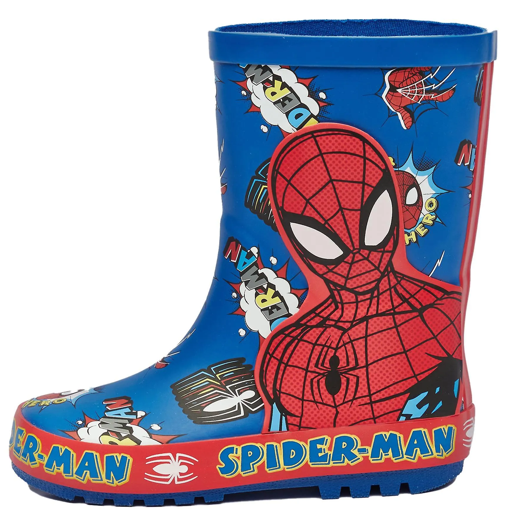Botas de lluvia antideslizantes Botas de agua Spiderman con licencia oficial Marvel Wellington Boot