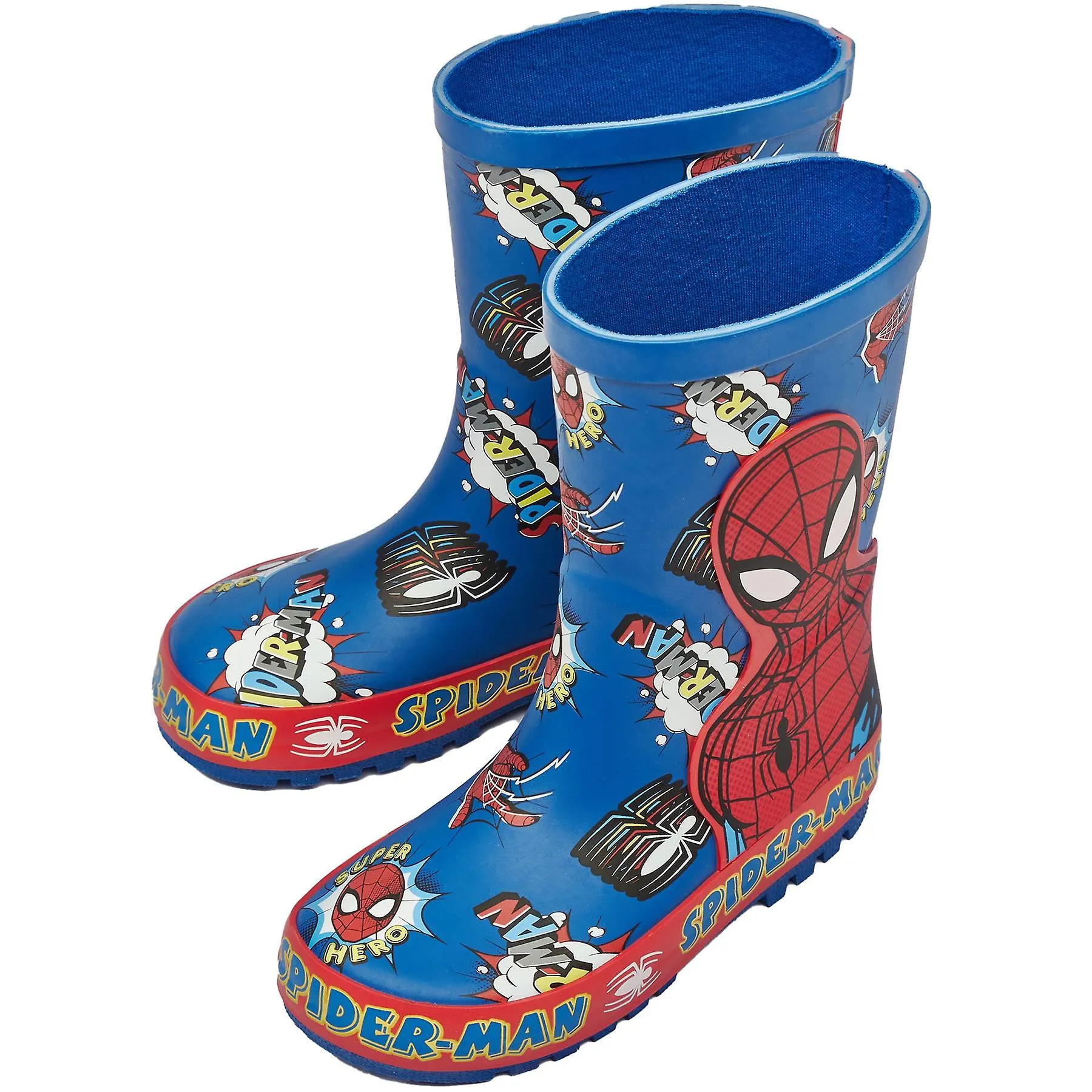 Botas de lluvia antideslizantes Botas de agua Spiderman con licencia oficial Marvel Wellington Boot
