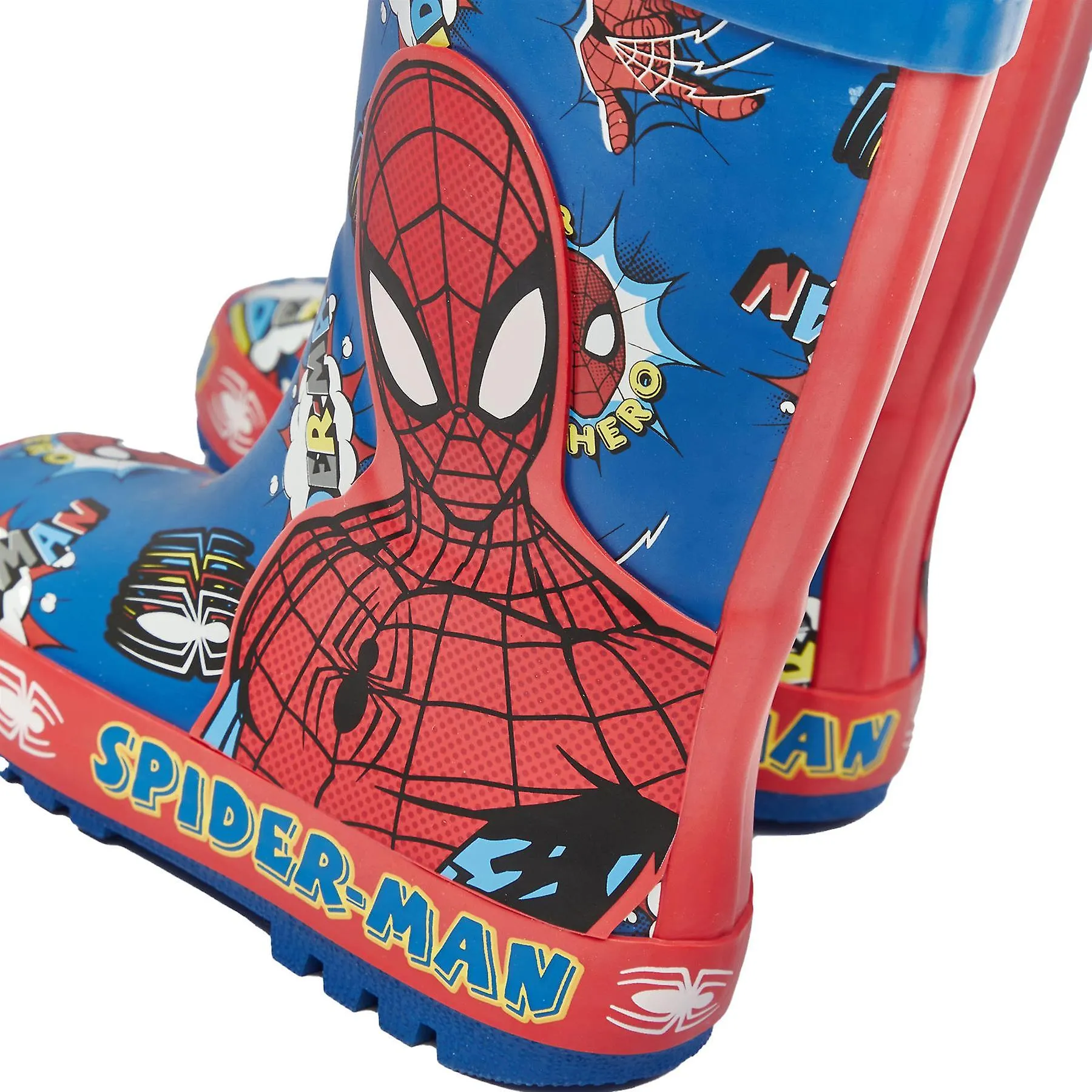 Botas de lluvia antideslizantes Botas de agua Spiderman con licencia oficial Marvel Wellington Boot