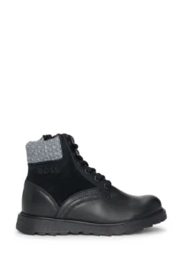 Botas de piel para niños con forro de piel de cordero sintética