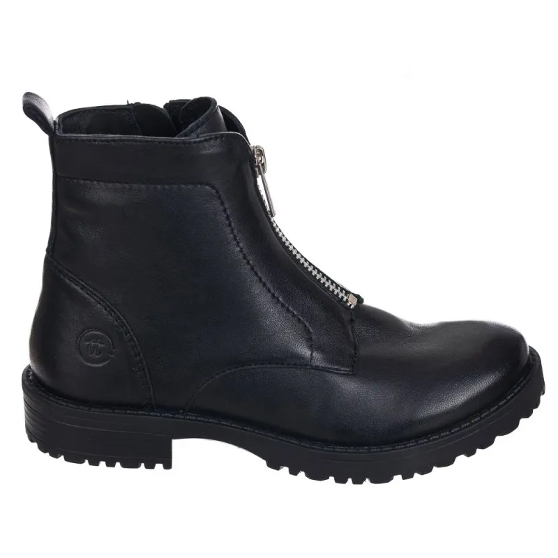 BOTIN  EN PIEL  CREMALLERA CENTRAL