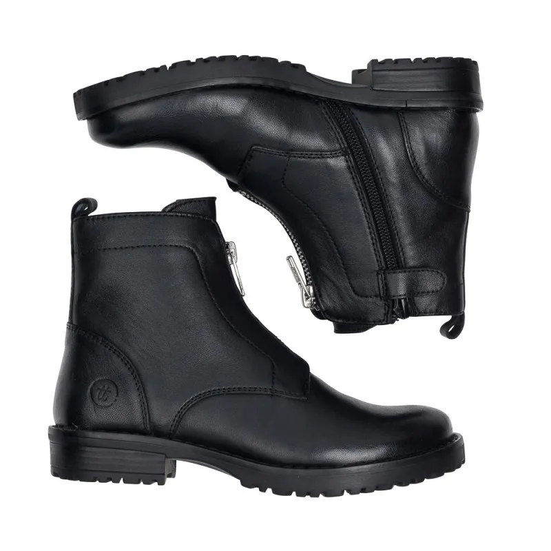 BOTIN  EN PIEL  CREMALLERA CENTRAL