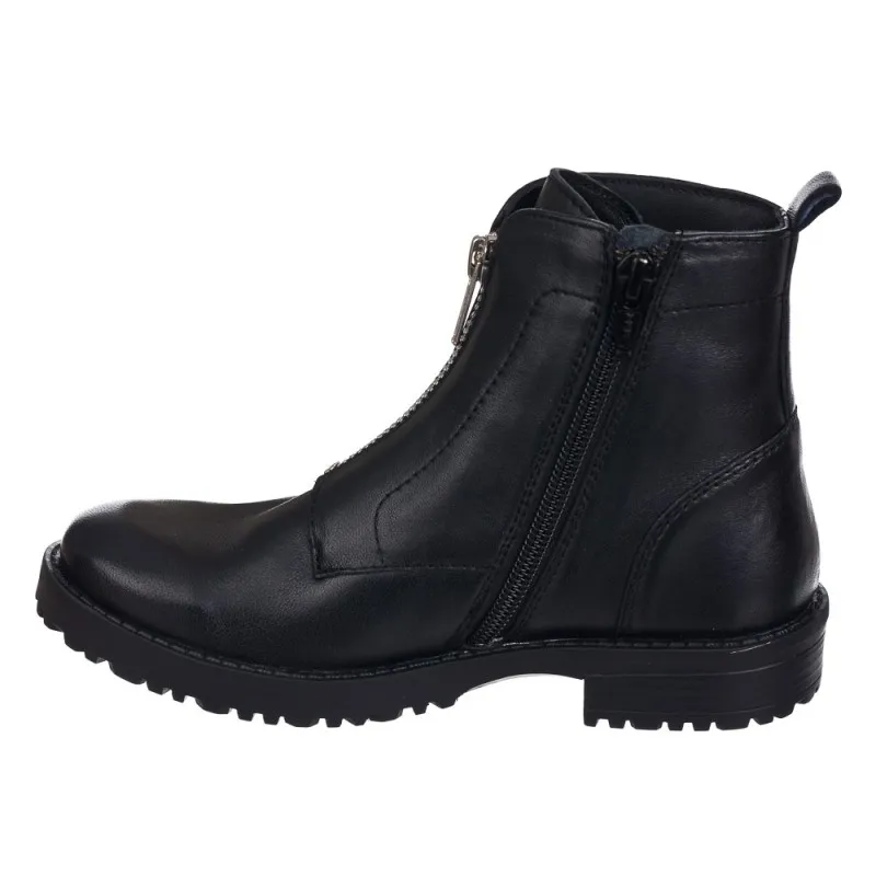 BOTIN  EN PIEL  CREMALLERA CENTRAL