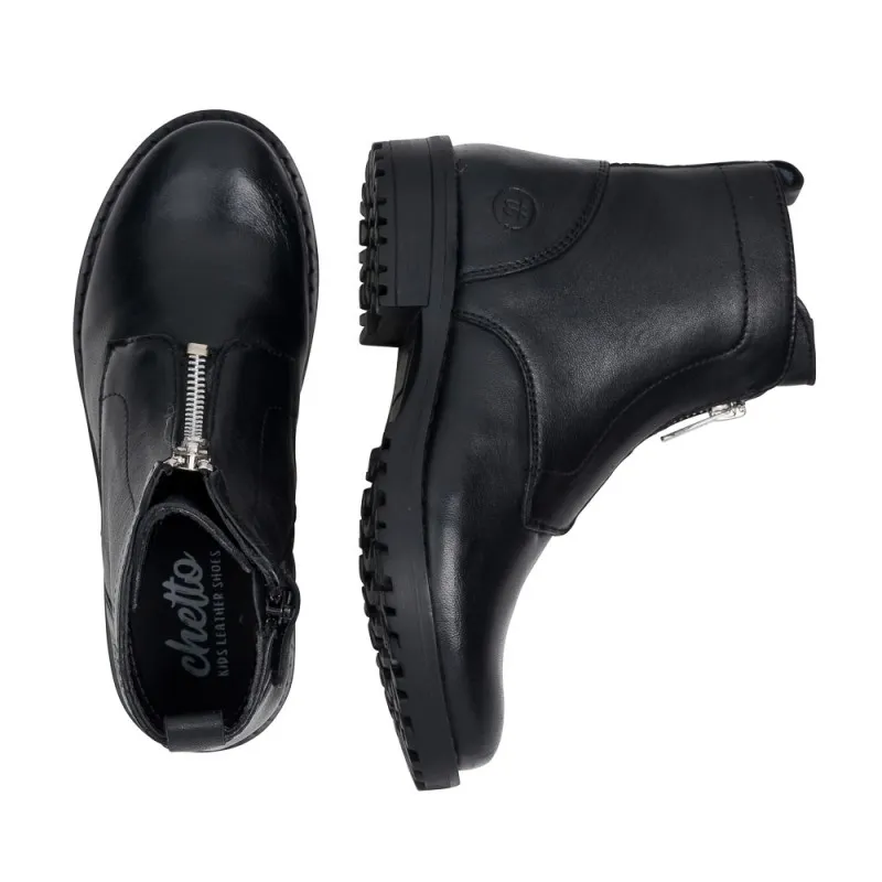 BOTIN  EN PIEL  CREMALLERA CENTRAL