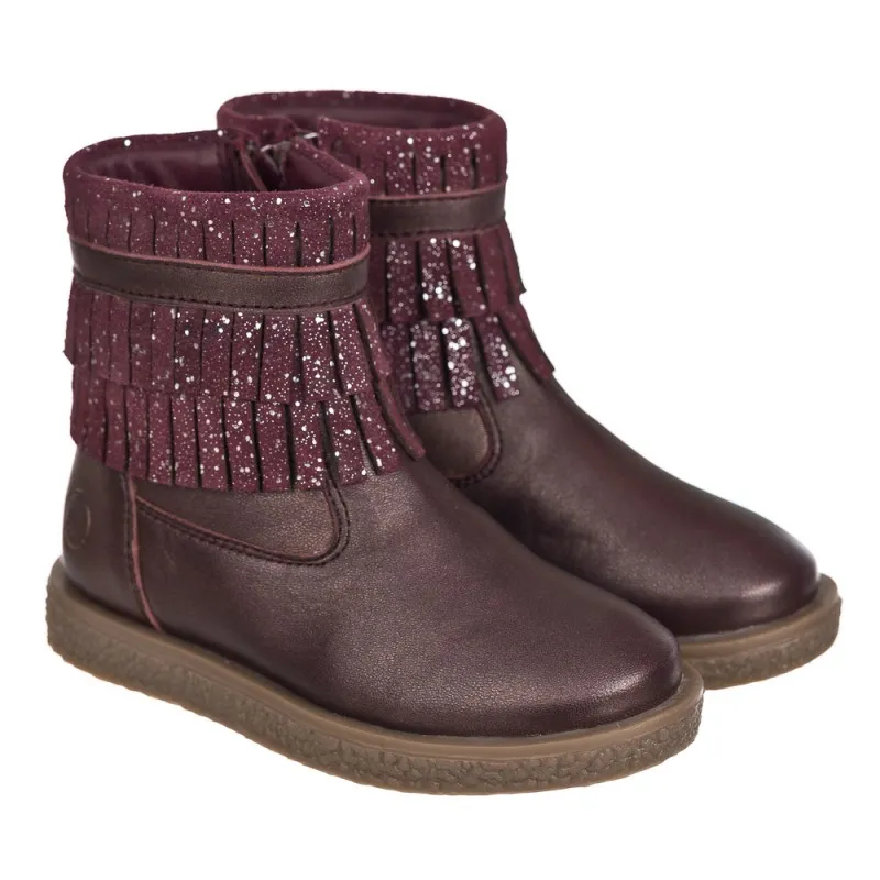 Botin flecos en piel