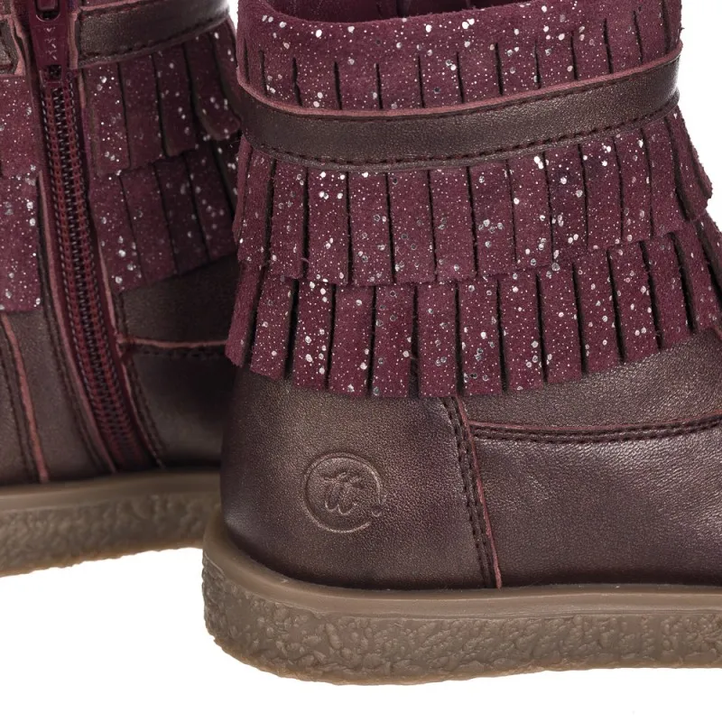 Botin flecos en piel