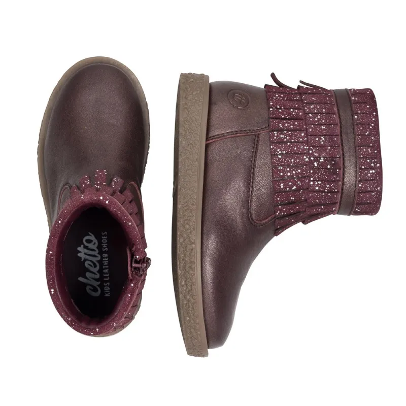 Botin flecos en piel