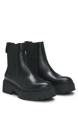 Botines Chelsea en piel con suela gruesa